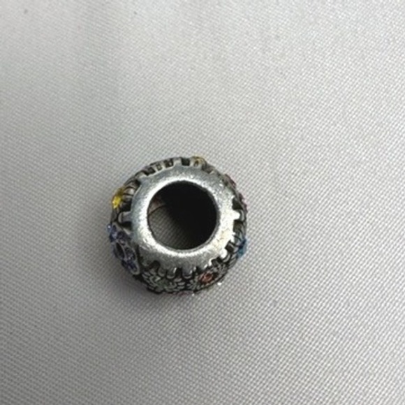 Brighton Silver Charm Bead Colorful Rhinestone Flower European Style Spacer Bead - Picture 5 of 6